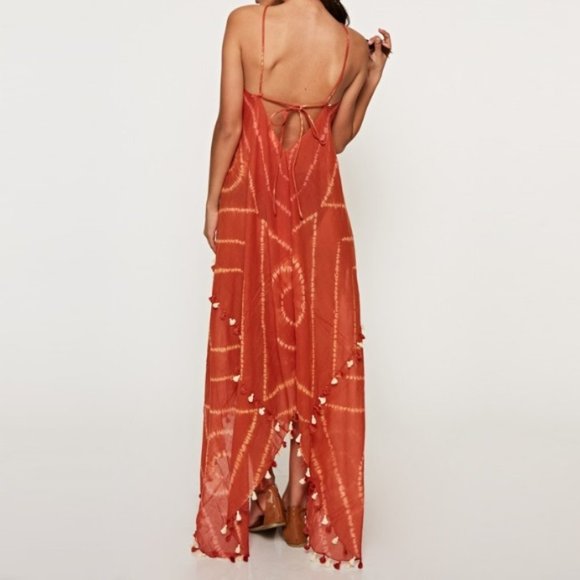 Moroccan Scarf Print Tie Handkerchief Maxi - The Perfect Summer Cover-Up - Picture 7 of 10